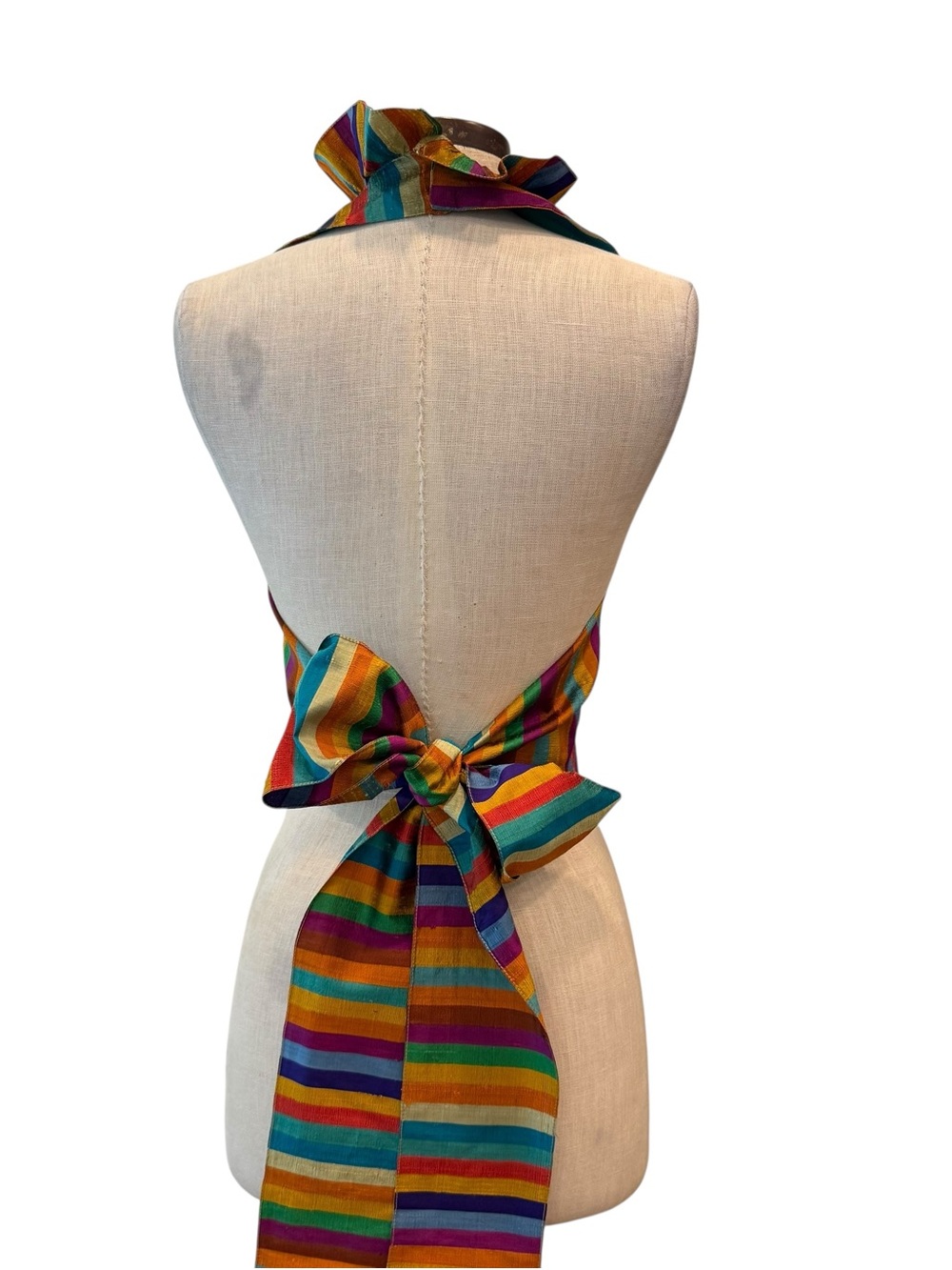 Vintage Ruffle neck rainbow halter top 1970s vintage - Picture 4 of 8